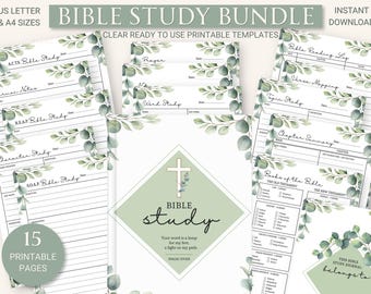 Bible Study Printable Bundle | SOAP Journal | 15 Page Workbook | Verse Mapping | Prayer Journal | A4 & US Letter PDF | Instant Download
