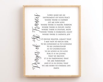 St Francis Prayer Print, Christian Wall Art (Digital Download)
