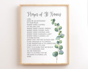 Prayer of St Francis Printable Wall Art, Catholic Decor (Digital Download)