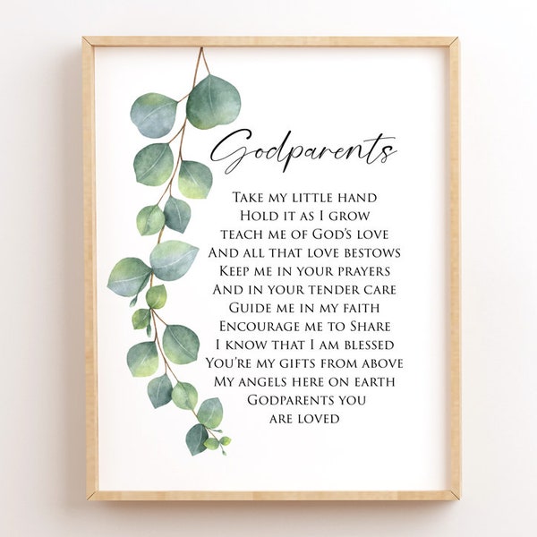 Godparents Poem, Godparents Printable, Godparents Thank You, Godparents Proposal, Take My Little Hand, From Godson Goddaughter, Eucalyptus