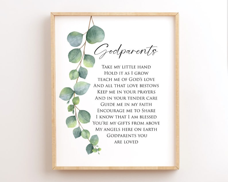 Godparents Poem, Godparents Printable, Godparents Thank You, Godparents ...