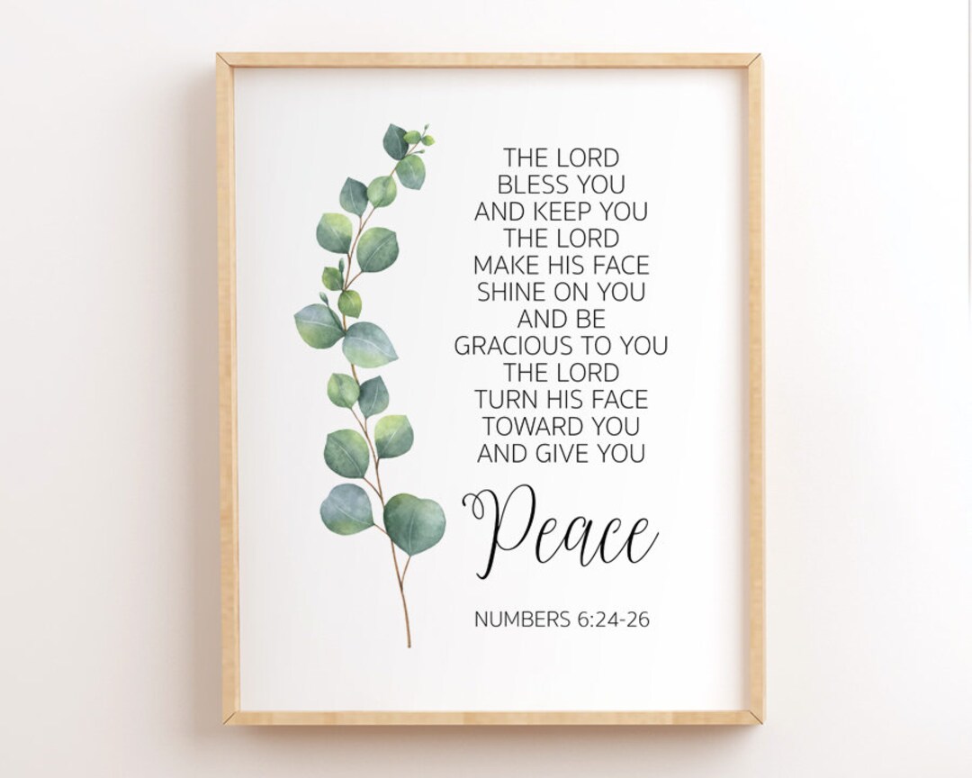 Numbers 6:24-26, May the Lord Bless You and Keep You, Bible Verse Wall ...