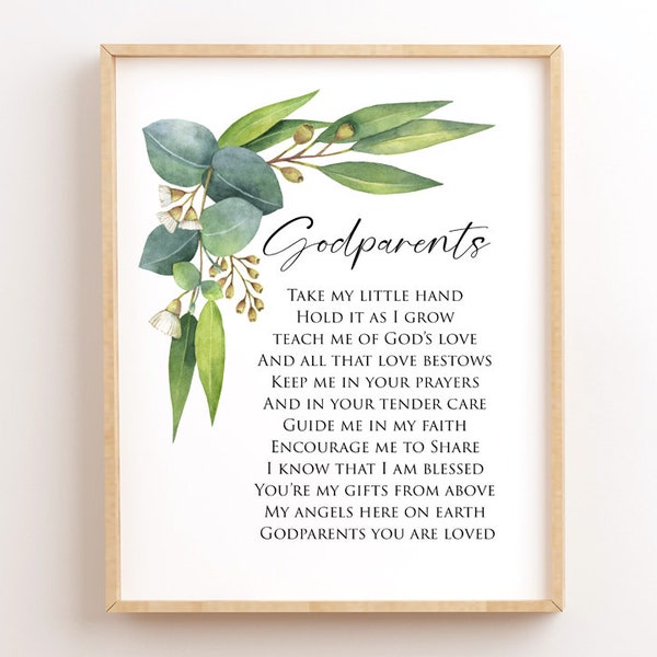 Godparents Printable Gift, Poem For Godparents, Godparents Thank You, Godparents Proposal, Take My Little Hand, From Godson, From Godchild