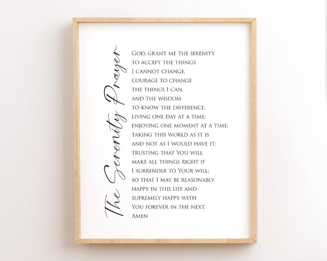 The Serenity Prayer Full Version, Printable, Serenity Print, Wall Art ...