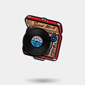 Vinyl Turntable, spinning enamel pin