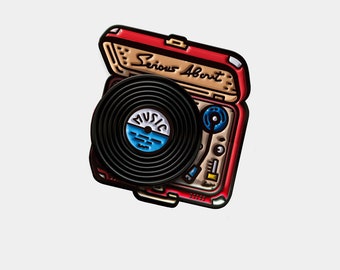 Vinyl Turntable, spinning enamel pin
