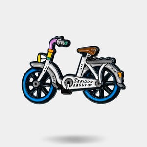 BICYCLE, enamel pin with spinning wheels