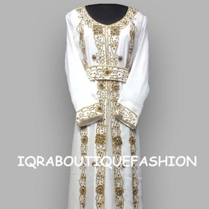 Moroccan Dubai Kaftan Arabic Abaya Maxi Hand Beaded Caftan Farasha Floor Length Party Wear Wedding Gown Beach Stylish Jalabiya MOTHER GIFT&#39;S