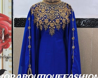 Sale!! Moroccan Dubai kaftan Farasha African Attire Bridesmaid Arabic party wear Wedding kaftan Formal Women Dress Come With Head Scarf Free