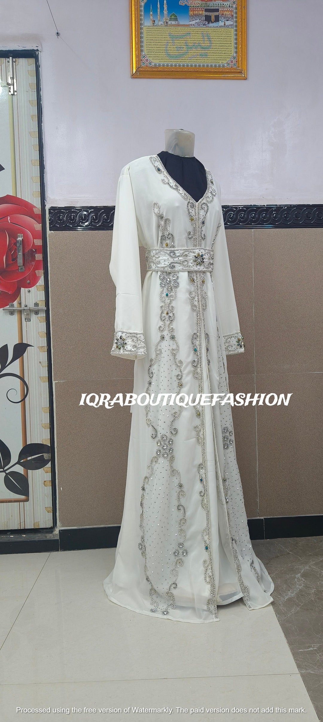 Dubai Caftan Hand Crafted Digital Printed Abaya Maxi