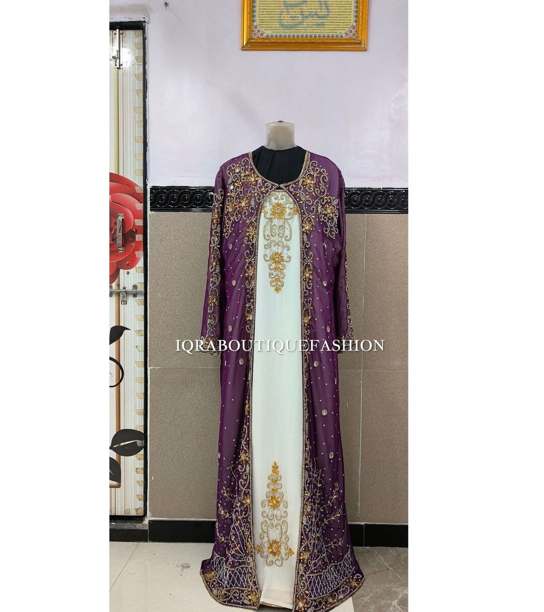 Dubai Party kaftan farasha patterned Green main image 1