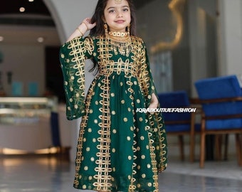 Muslim Girls Dress Kids Abaya Moroccan caftan Kids Embroidered Khimar jilbab Kids Jellabiya Islamic Kids Dress for Girls Birthday gift Dress
