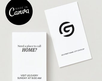 Tarjeta de invitación a la iglesia de 2x3,5" (tamaño de tarjeta de visita) Descarga digital