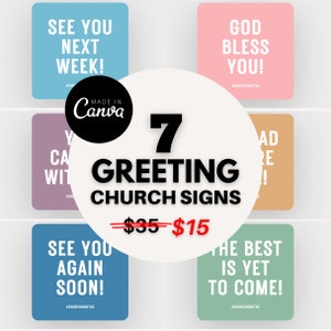 22&quot; x 22&quot; Church Greeting Signs (Digital Template)