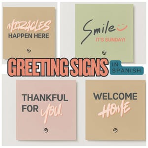 22&quot; x 22&quot; Church Greeting Signs (Digital Template)