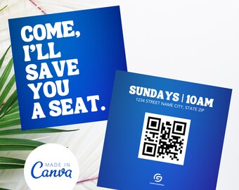 4"x4" Square Church Invitation (Digital Template)