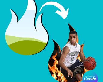 Flame frame Template for Canva, shirt design, flyer design