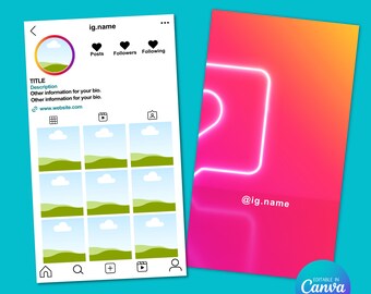 Instagram business card template, canva template