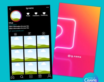 Instagram business card template, canva template