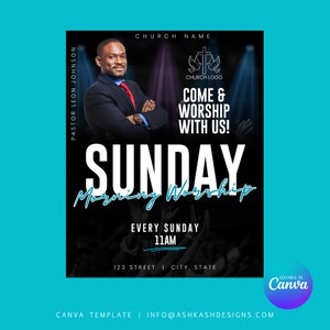 Ministry flyer, Church Service Flyer Canva Template, Church Flyer,