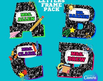 Lehrer Schule Themen Brief Canva Pro Rahmen