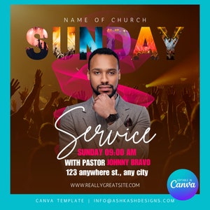 Ministry flyer, Church Service Flyer Canva Template, Church Flyer,