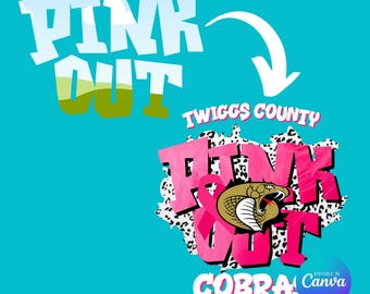 Pink Out Rahmen Vorlage für Canva, Shirt Design, Flyer Design, Bewusstsein für Brustkrebs