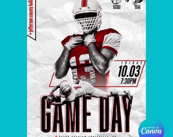Football Game Day Canva Pro Flyer Vorlage (Fortgeschrittenes Design)