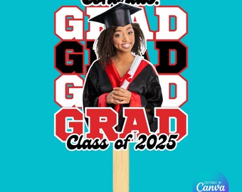 Graduation Fan Canva Template, Abschlussankündigung, Klasse von 2025