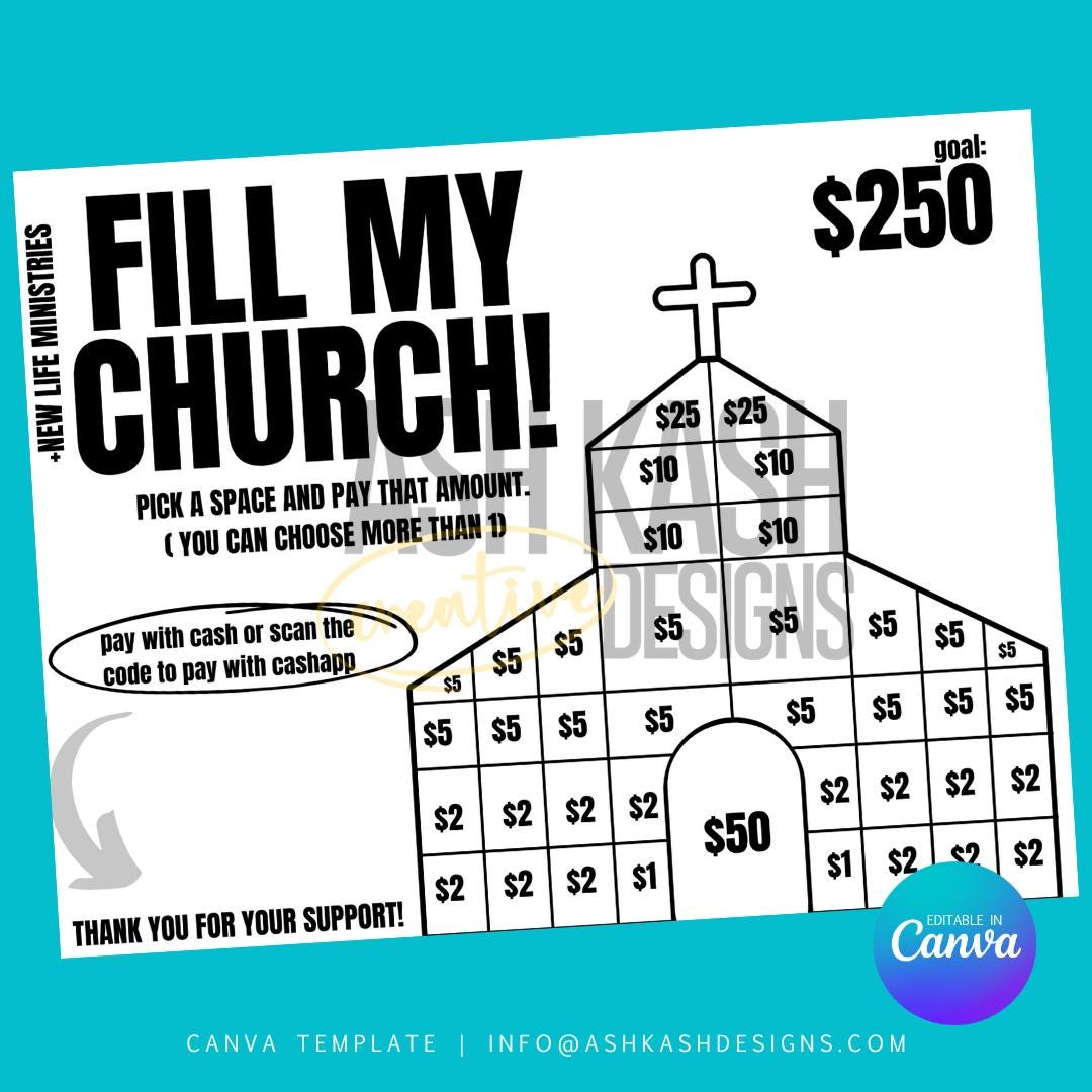 Ministry fundraiser, Church fundraiser Canva Template,