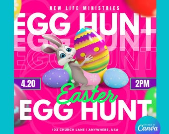 Ostereiersuche Flyer Canva Template