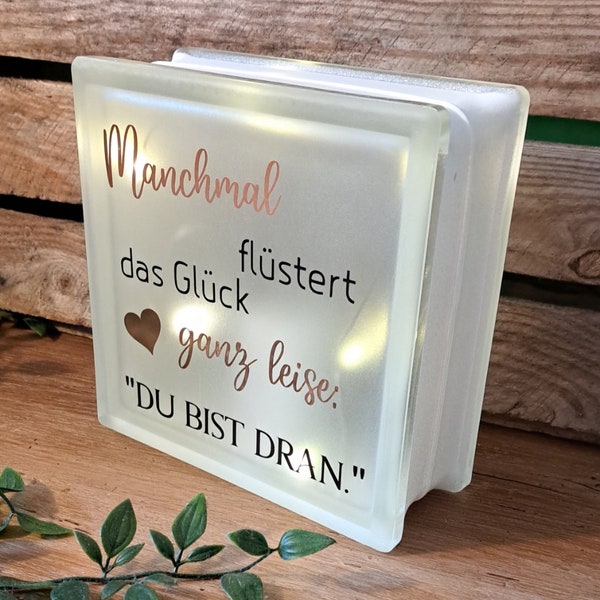 Beleuchteter Deko Glasbaustein mit Timer