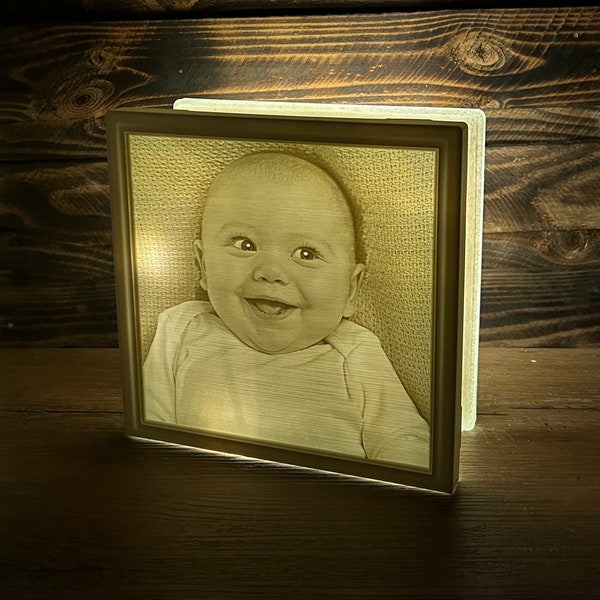 Beleuchteter 3D-Bild / Lithophane Glasbaustein mit Timer