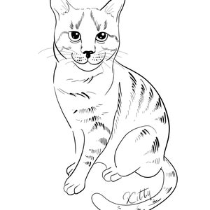 Cat Tattoo Commission Cat Tattoo Design Custom Line Art Personalized