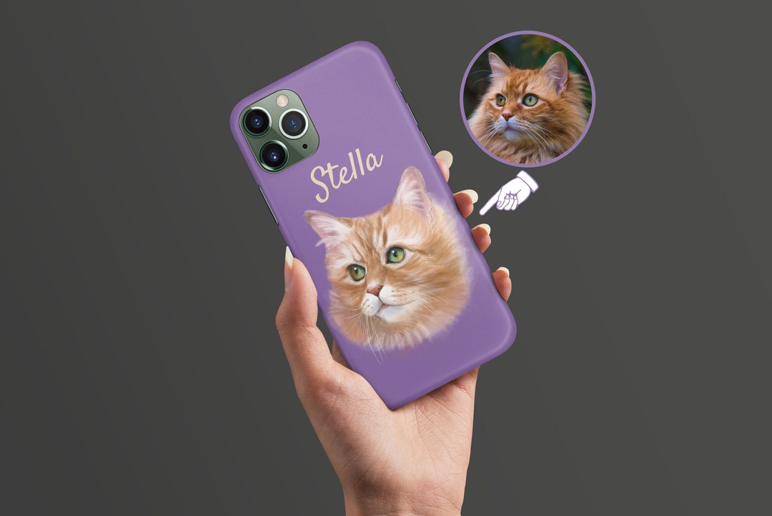 Custom Cat Phone Case Pet Lover Gift Personalized Iphone Case Etsy