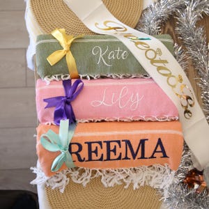 Personalized Beach Towel 40&quot;x70&quot;, Turkish Towel, Valentines Day Gift, Custom Bath Towel, Wedding Favors, Wholesale Towels, Bridal Party Gift