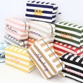 Striped Makeup Bag, Custom Name Bag, Gift for Her, Bridesmaid Party Favors, Embrodiered Pouch, Mini Bag, Toiletry Bag for Girls, Mini Bags