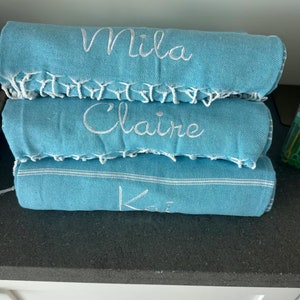Personalized Beach Towel, Turkish Towel, Bath Towel, Wedding Favors, Wholesale Towels, Embroidery Towel, Wedding Favors, Bridal Party Gift