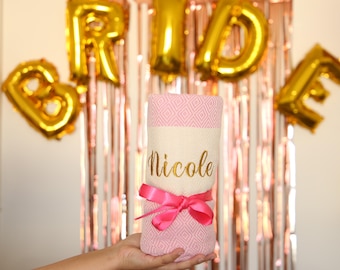 Personalized Beach Towels - Custom Gift for Bachelorette Party, Girls Trip, Bridesmaid & Holiday Gift, Custom Bachelorette Party Gift