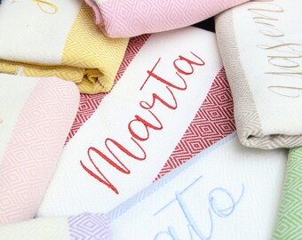 Telo da spiaggia personalizzato per matrimonio, telo da spiaggia turco, regalo per lei, 101x183 cm, asciugamano monogrammato in cotone ultra morbido, asciugamano all'ingrosso, fouta