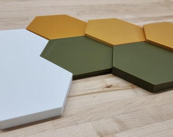 3D Hexagon Wall Tiles In Tons of Sizes & Colors! Get A Modern Honeycomb Look With 8in Wide 3D Hexagon Wall Tiles