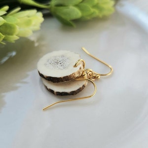 Real Elk Antler Earrings, Unique Antler Earrings, Boho, Rustic, Unique Earring Gift,  Minimalist,  Handcrafted, 18k Plated Gold Earrings