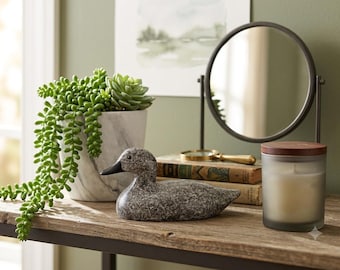 Vintage ceramic gray speckled duck