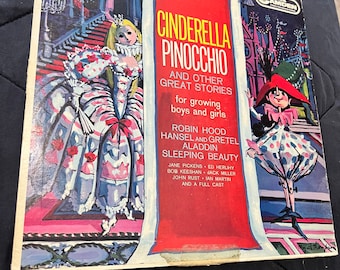 Antique Vinyl Record Cinderella Pinocchio 1960s