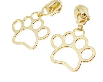 Paw Print Gold Golden #5 Zipper Pull passt perfekt zu Tula Pink Best Friends Fabric Nylonspule Cat Dog