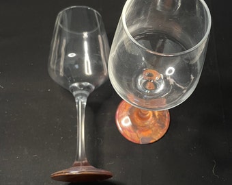 Pair of Bronze wine glasses