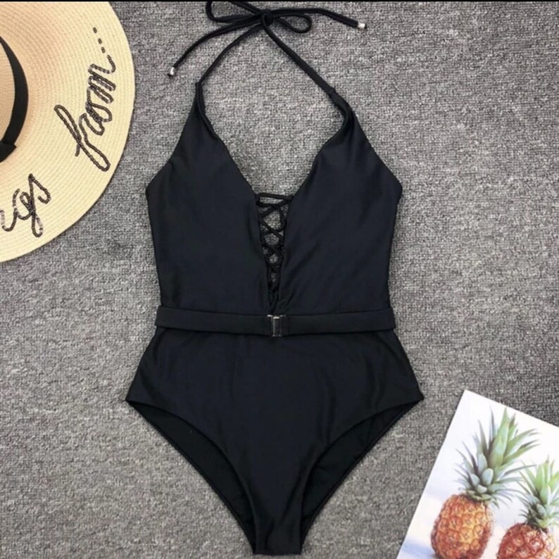 Elegant and Beautiful Black Fishnet Swimsuit, Stylish Monokini ...