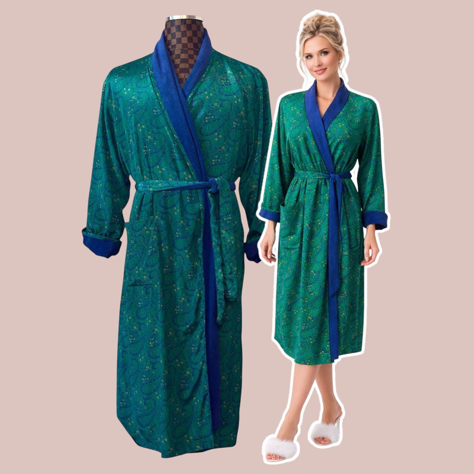 Robe De Chambre HERMES Vintage En Coton éponge Vert - Taille XS