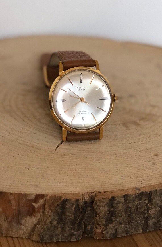 Poljot de luxe gold plated 70s watch .