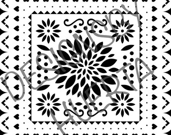 Papel Picado Coloring Page - Etsy Israel
